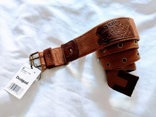 Cinturón Desigual algodón y piel unisex