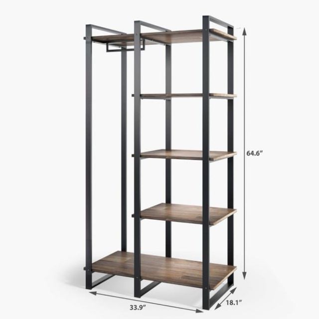 Perchero zapatero con estantes - marrón oscuro