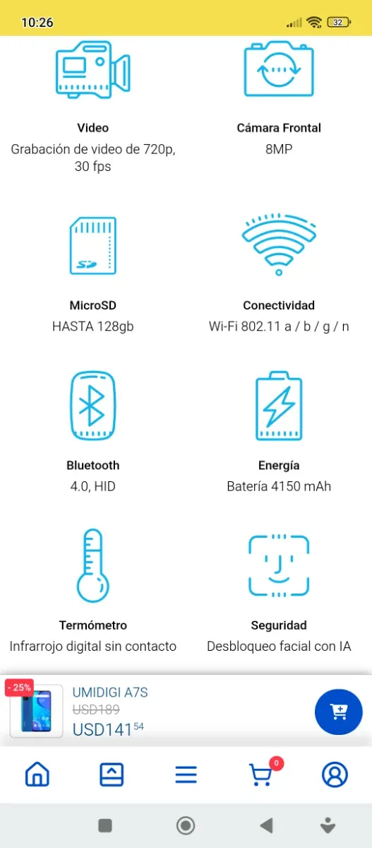 Umidigi azul - móvil