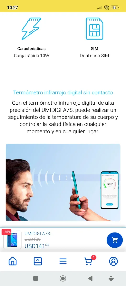 Umidigi azul - móvil