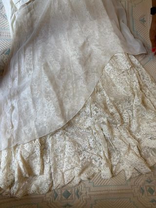 Vestido novia Pronovias XS de Encaje color hueso.
