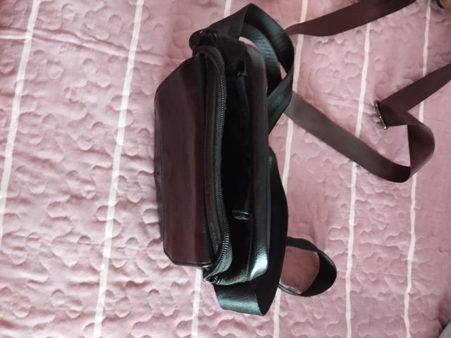 Bolso Piel Negro Hombre