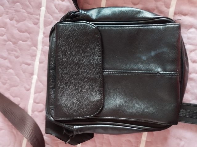 Bolso Piel Negro Hombre