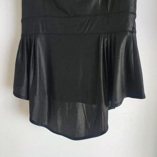 Top GUESS peplum negro encaje brillo
