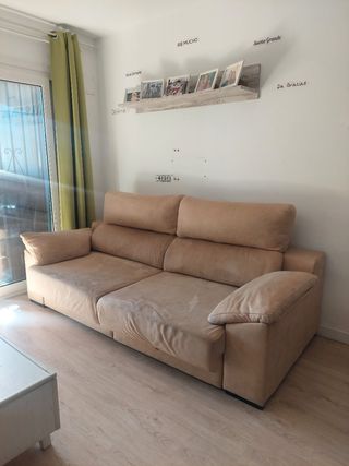 Sofá cama beige - 2 plazas
