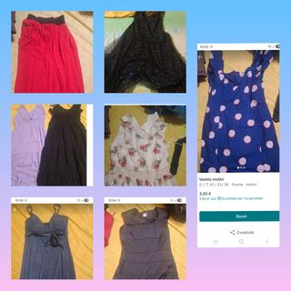 Vestiti e gonna: 8 pezzi, taglie S