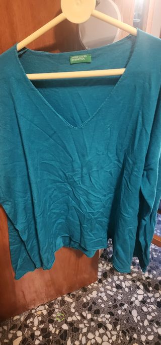 Sudadera Benetton turquesa