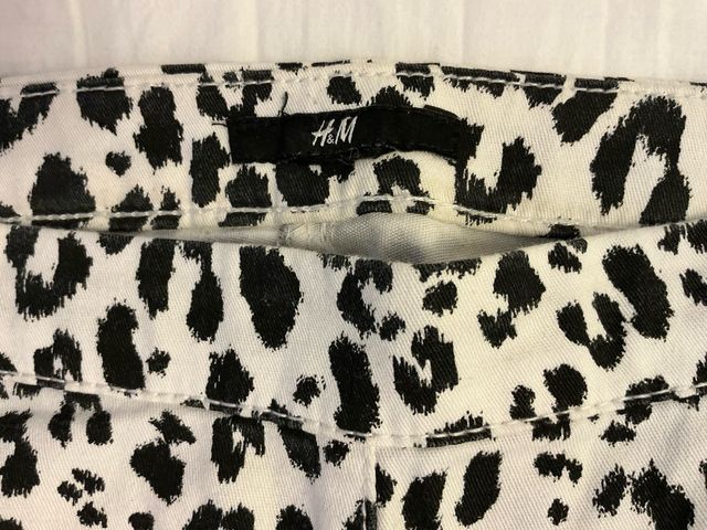 PANTALONES LEOPARDO BLANCO Y NEGRO MUJER 