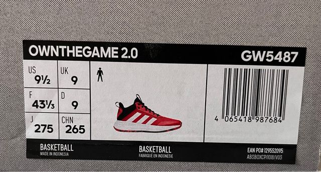 Zapatillas Adidas Ownthegame 2.0 - Talla 43