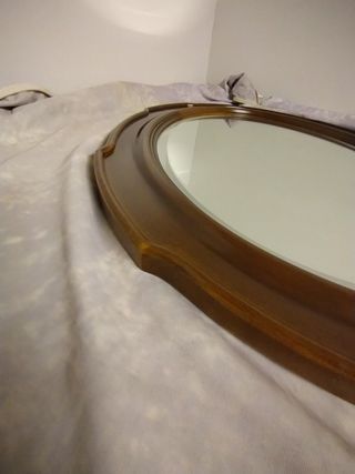 Specchio ovale legno marrone