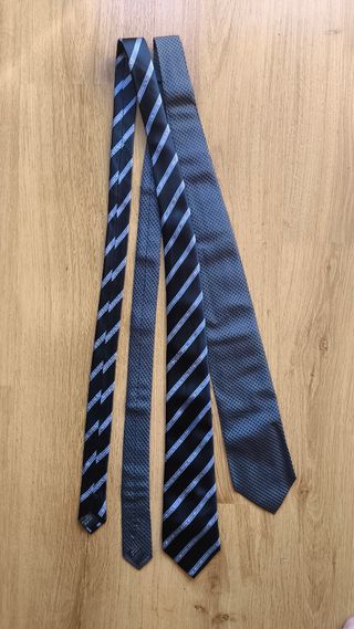 2 Corbatas Cortefiel - Negro & Gris