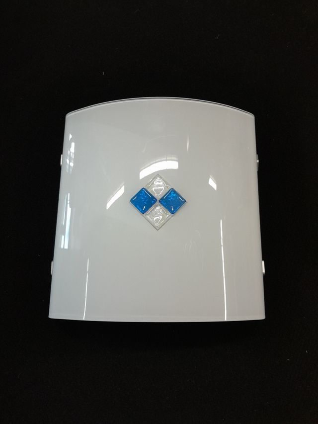 Applique da parete vetro blu-bianco