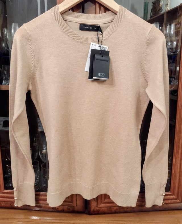 JERSEY PUNTO CORTEFIEL BEIGE NUEVO