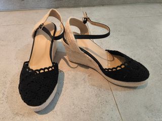 Sandalias esparto negras -talla 39