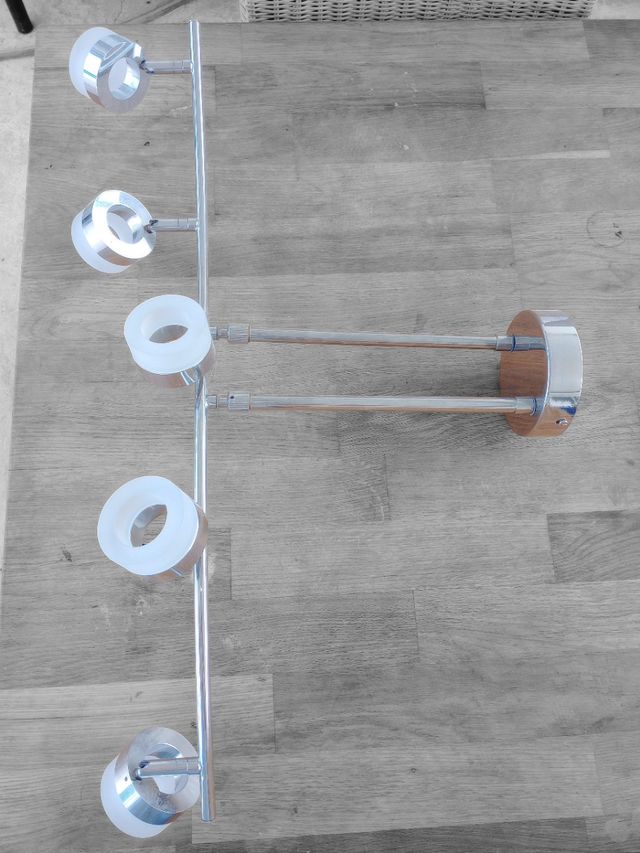 Lamparas techo 5 luces plata