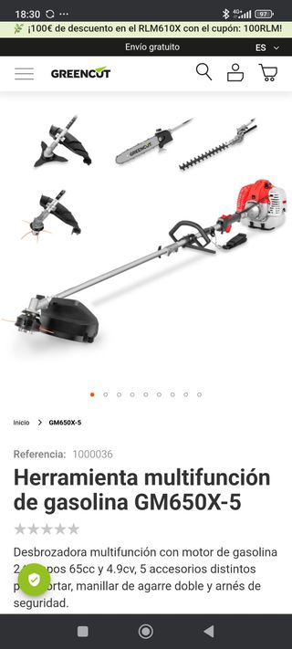 Herramienta multifunción gasolina GM650X-5