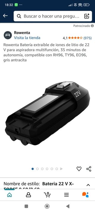 Batería Rowenta 22V - Aspiradora