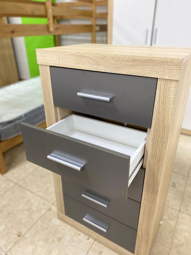 SINFONIER CON 5 CAJONES MADERA Y GRIS NUEVO