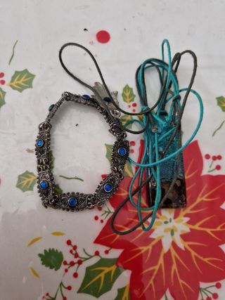 Collar y pulsera azul plata
