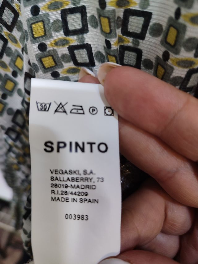 Blusa elegante talla 42- Verde y blanco