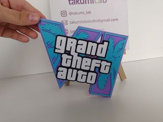 Letrero GTA VI (Grand Theft Auto VI) 3D
