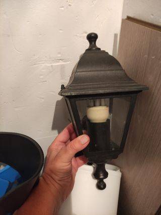 Farol exterior negro - metal y cristal