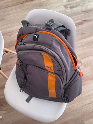 Mochila Puma Gris-Naranja