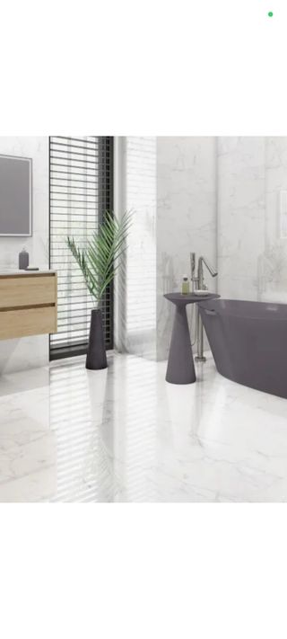 Suelo porcelánico biselado Imitación marmol blanco