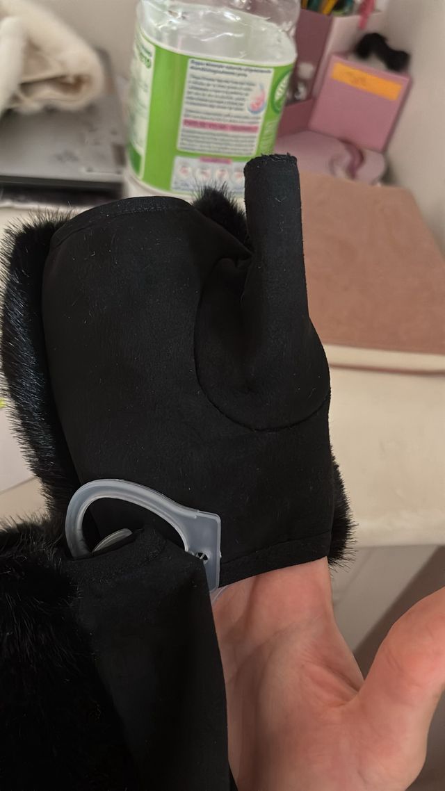 Guanti senza dita - pelo nero