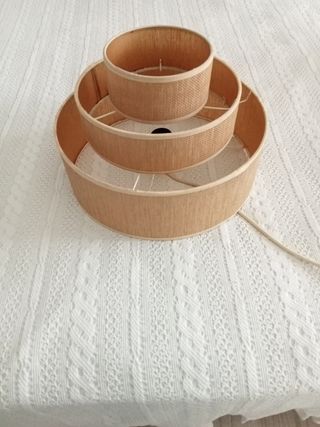 Lámpara 3 pantallas beige