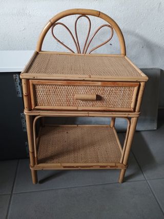Mesita noche mimbre | vintage