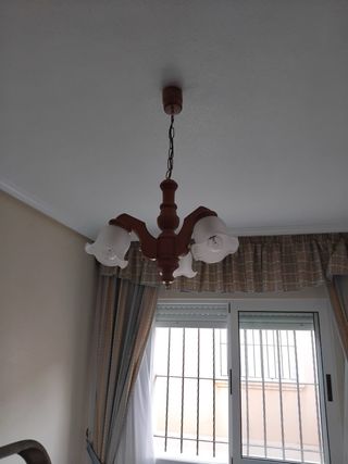 Lámpara techo madera 3 luces
