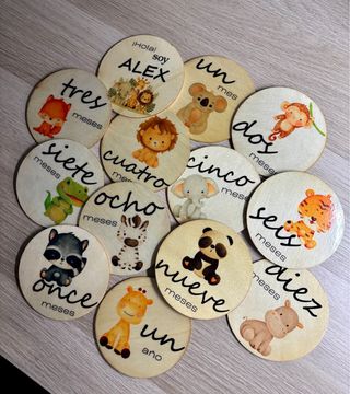 Pack discos de madera decorativos 13 piezas