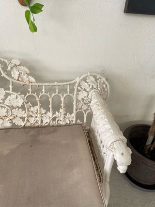 Banco jardín blanco metal