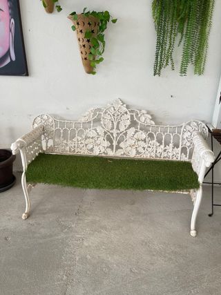 Banco jardín blanco metal