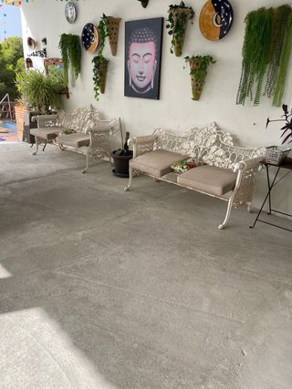 Banco jardín blanco metal