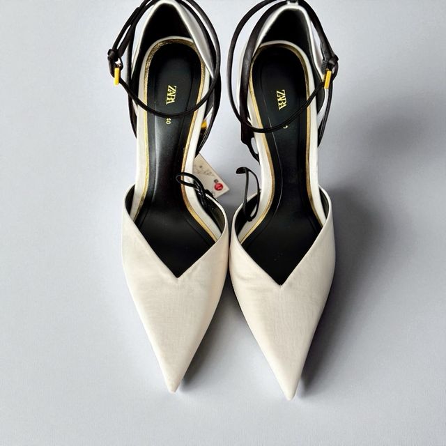 Scarpe con tacco bianche e nere