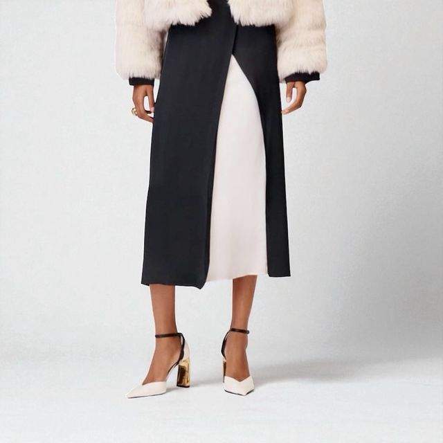 Scarpe con tacco bianche e nere