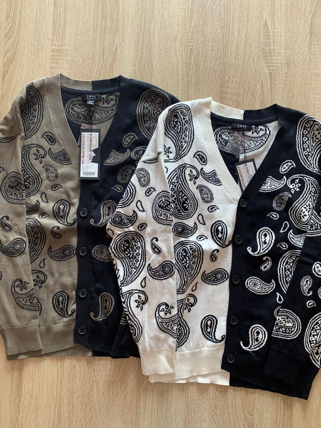 Pack 2 Cardigan paisley biclor (T. S)