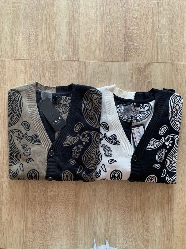 Pack 2 Cardigan paisley biclor (T. S)