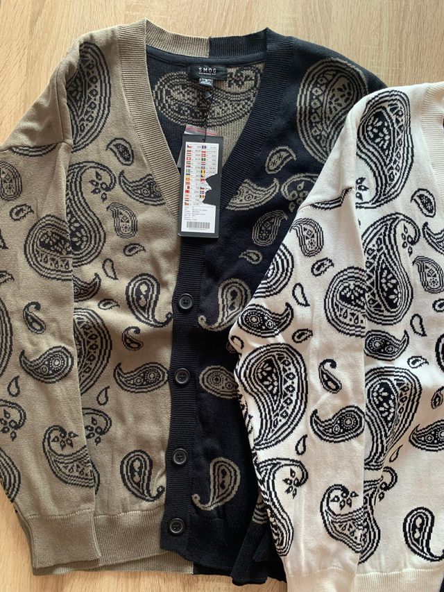 Pack 2 Cardigan paisley biclor (T. S)