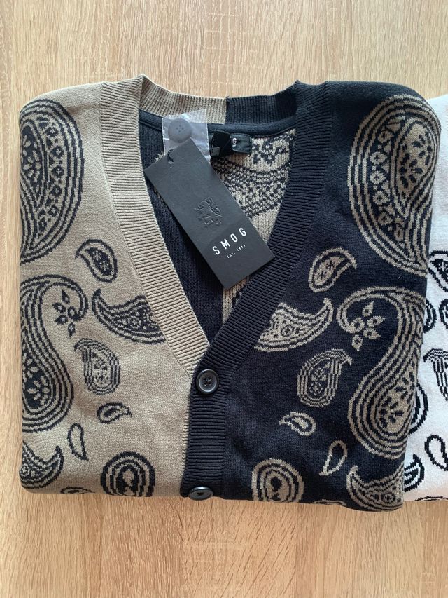 Pack 2 Cardigan paisley biclor (T. S)