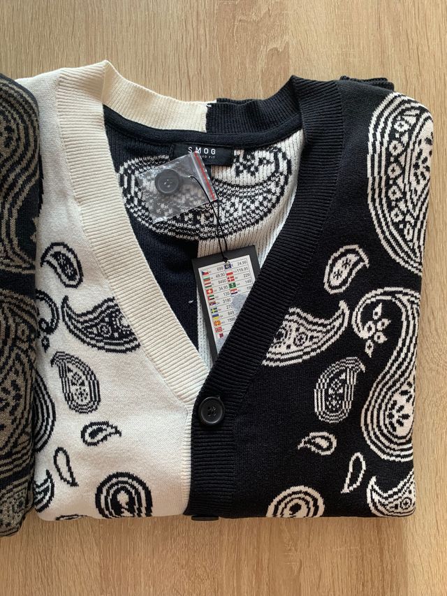 Pack 2 Cardigan paisley biclor (T. S)