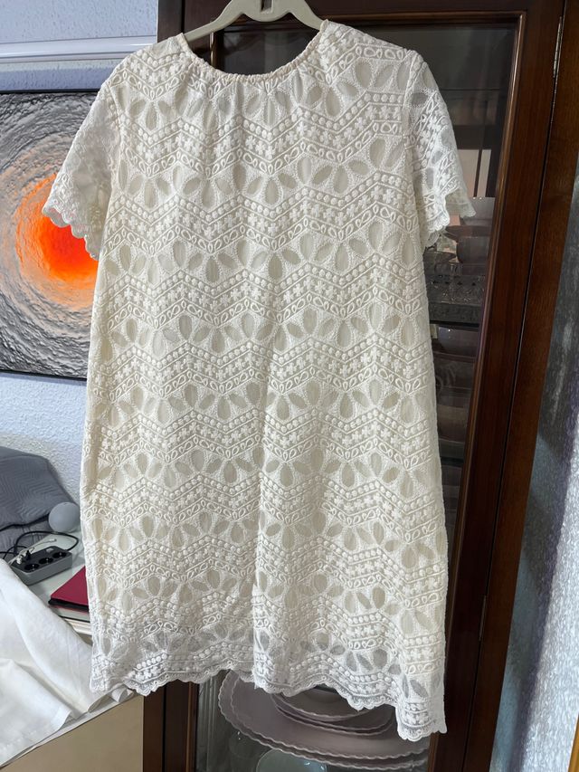 Vestido blonda beig - Talla L