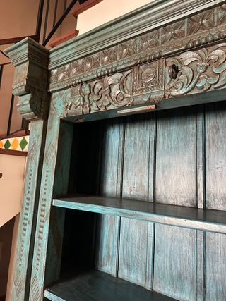 OFERTA!!! Librería India tallada turquesa