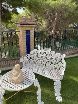 Muebles jardín metal blanco