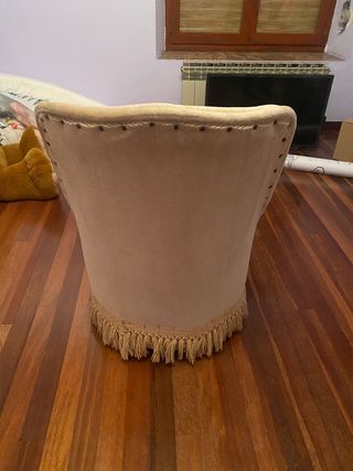 Butaca vintage terciopelo beige
