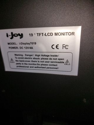 Pantalla Monitor 19'' TFT-LCD
MODEL I-Display/701 