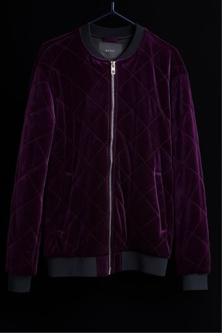 Cazadora Bomber Zara - Talla M - Morada