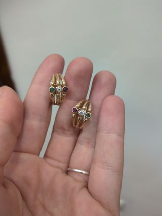 Pendientes oro multicolor | Semáforo